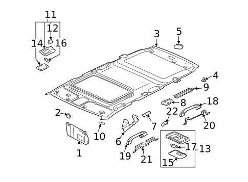 Interior Trim - Roof for 2004 Mitsubishi Endeavor #1