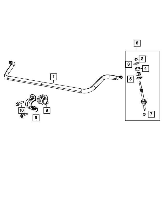 68212286AB - Front Suspension: Front Stabilizer Bar for Mopar Image