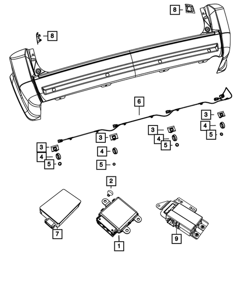 thumbnail interactive-video image 1 of Rear Parking Assist Sensor For Dodge Durango, Chrysler Town & Country, Jeep Liberty – Left Or Right, 3-Prong, 1-Year Warranty, Evan-Fischer 14155330 1 of 2