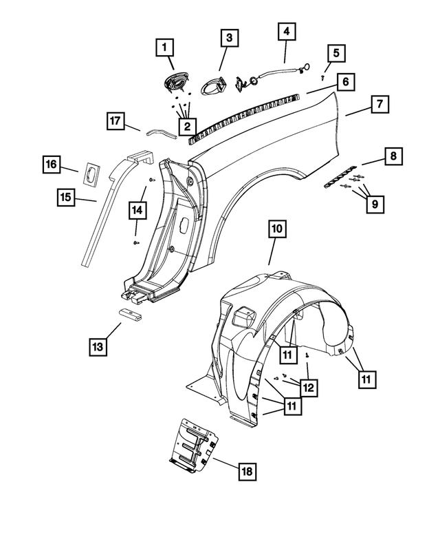 68195691AH - : Quarter Panel, Left for Mopar Image