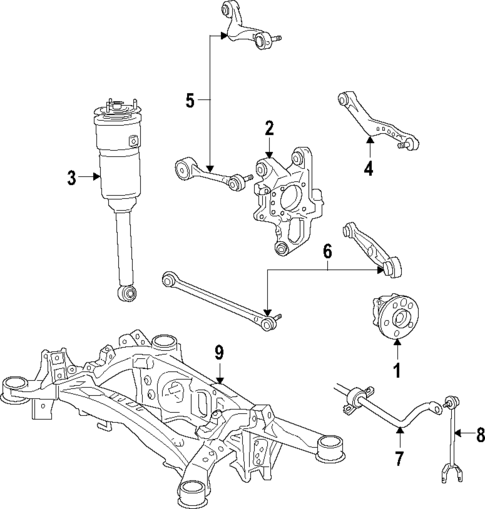 Rear Suspension for 2009 Lexus LS600h #1