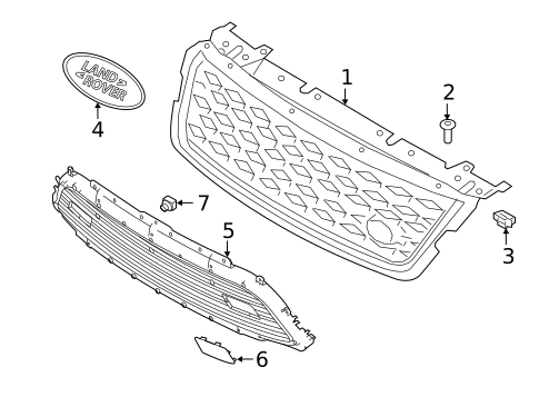 Grille & Components for 2020 Land Rover Range Rover Velar #0