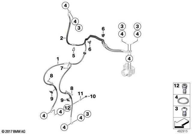 34328402049 - Brakes: Brake Line, Front Brake Circuit -  for BMW-Motorrad Image image
