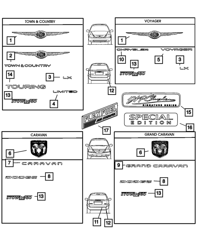 « 68031754AA – Exterior Ornamentation : Medaillon à Ailettes Medaillon pour Mopar Image »