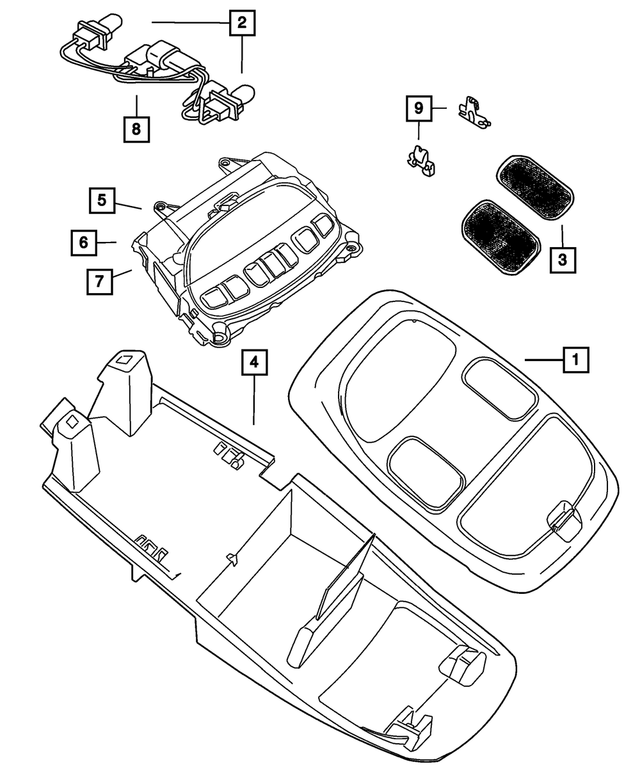 5102972AA - Electrical: Overhead Console Bracket for Mopar Image