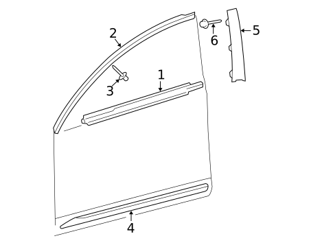 Exterior Trim - Front Door for 2011 Lexus GS460 #0