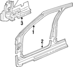 12502340 - Body: Hinge Pillar for Chevrolet: Cavalier | Pontiac: Sunbird Image