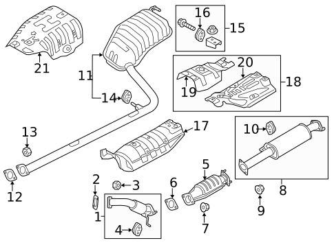 Exhaust Components for 2011 Kia Optima #1