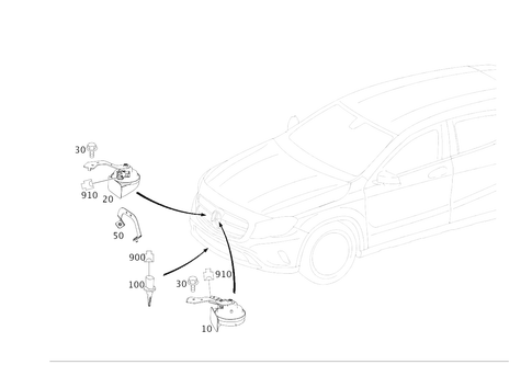 Horn and Outboard Temperature Indicator for 2020 Mercedes-Benz GLA250 #0