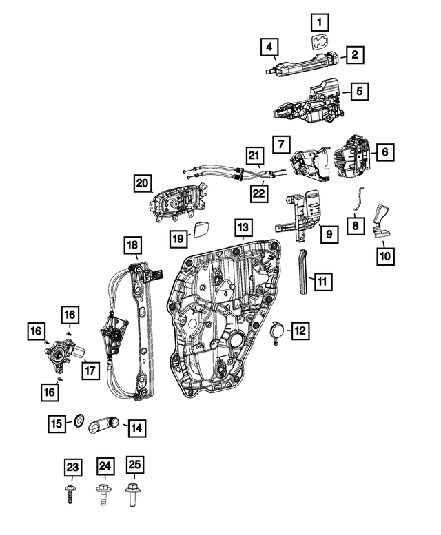 6ZA13JSCAB - Doors, Door Mirrors and Related Parts: Door Handle Cap, Left for Mopar Image image