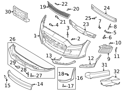 Bumper & Components - Front for 2020 Ford Mustang #1