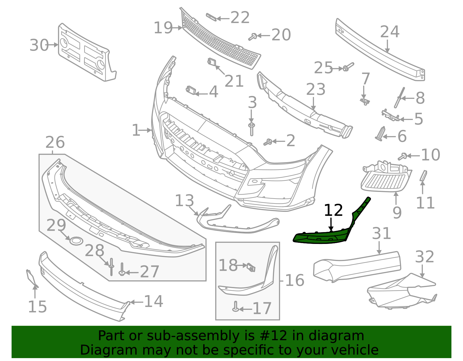 2020-2022 Ford Mustang | Bumper Trim | KR3Z-15266-AA | Walls' Ford Parts