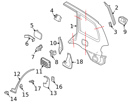 Quarter Panel & Components for 2000 Volvo V40 #0