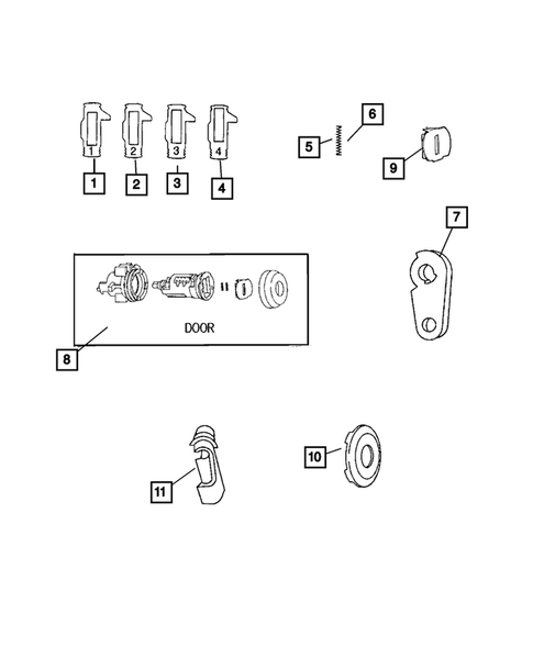 Lock Cylinders and Keys for 2008 Chrysler PT Cruiser #0