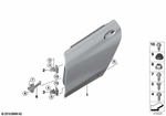 41007482637 - Bodywork: Door, Aluminum, Rear Left for BMW Image