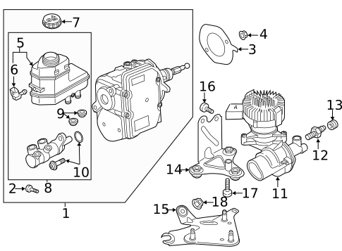 Master Cylinder - Components On Dash Panel for 2017 Audi A3 Sportback e-tron #0