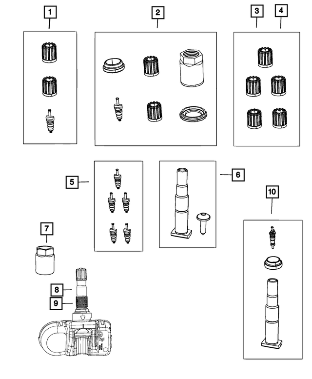 68406534AA - Wheels: Tire Pressure Sensor Kit for Mopar Image