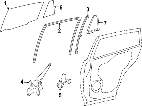 Glass - Rear Door for 2025 Toyota Corolla Cross #0