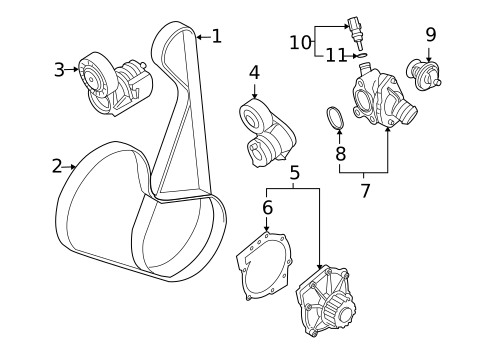 Belts & Pulleys for 2010 Volvo C30 #0