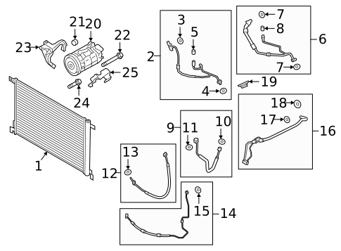 Condenser, Compressor & Lines for 2019 Porsche Cayenne #0