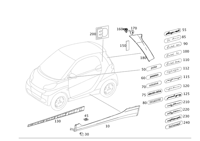 9912098 - Covering and Lining: Cover Clip for Mercedes-Benz Image