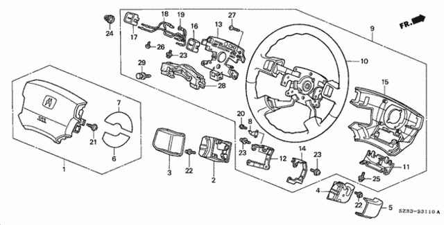 Steering Wheel ('96-'98) for 1998 Acura RL #0