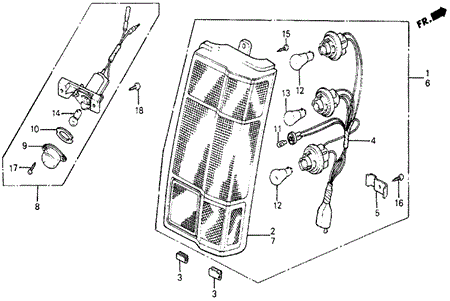 Taillight for 1984 Honda Wagovan #0