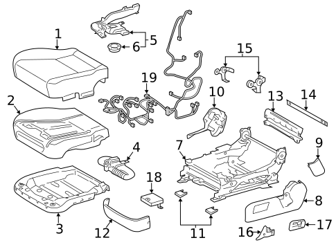 Driver Seat Components for 2017 Lexus LS460 #1