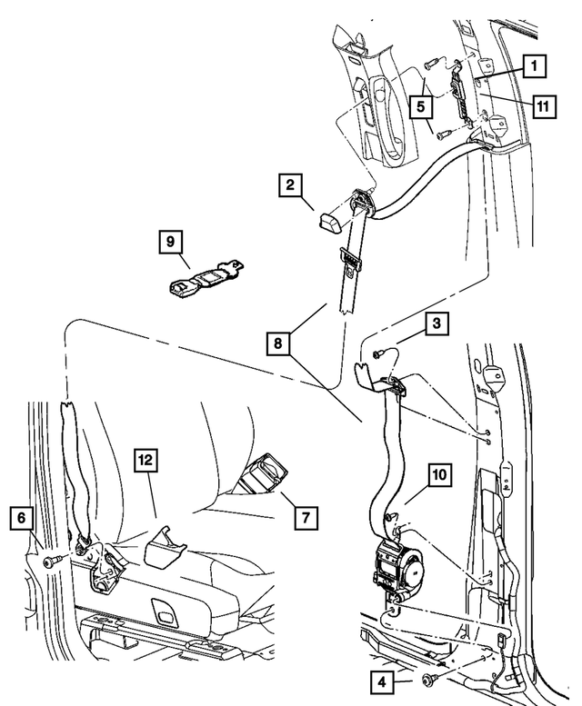 1FS68BD5AC - : Seat Belt Anchor Cover, Right for Mopar Image
