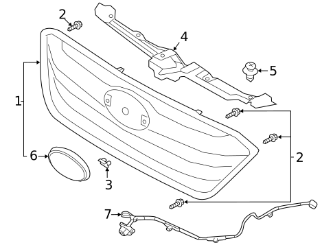 Grille & Components for 2021 Subaru Legacy #0