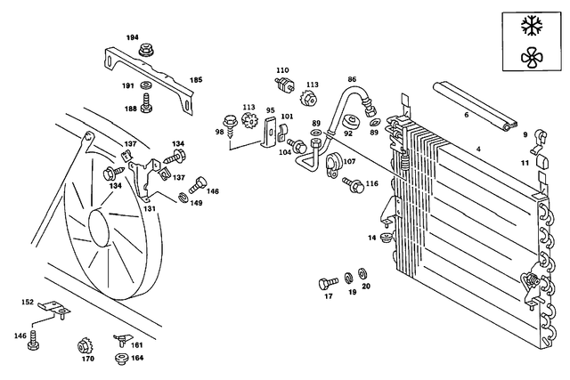 2018302970 - Heating and Ventilation: Condensor for Mercedes-Benz: 190D, 190E Image image