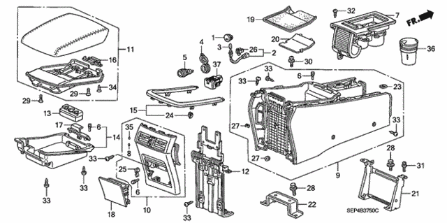 Rear Console for 2004 Acura TL #0