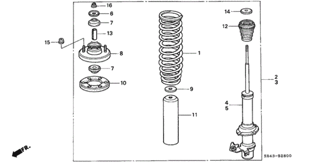 Front Shock Absorber for 1993 Honda Civic #0