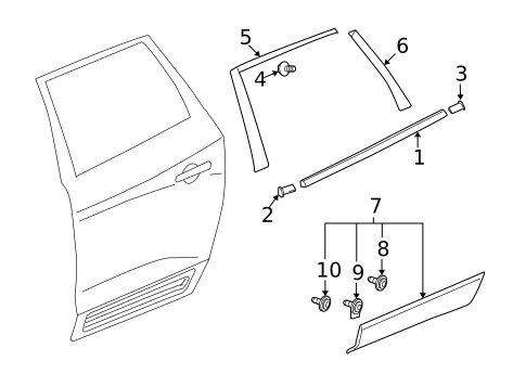 Exterior Trim - Rear Door for 2010 Buick Enclave #0