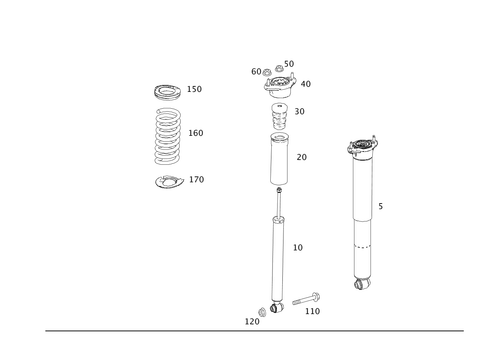 Rear Suspension Strut and Suspension Strut Mount for 2011 Mercedes-Benz C300 #0