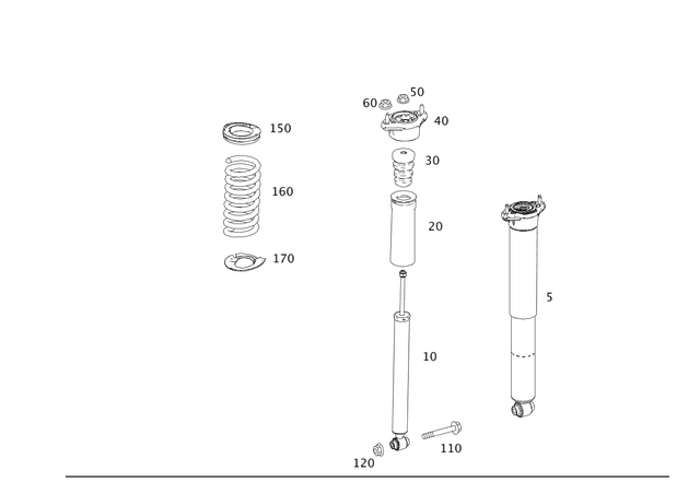 2043261104 - : Shock Absorber for Mercedes-Benz Image
