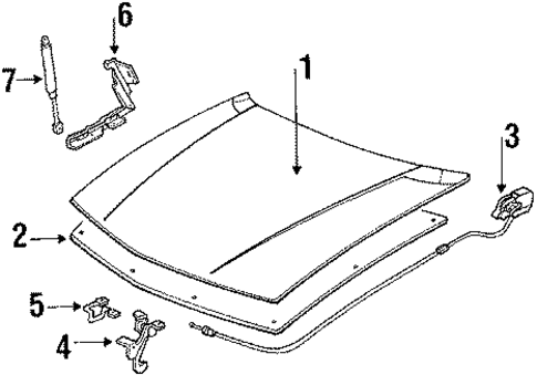 Hood & Components for 1994 Pontiac Grand Prix #0