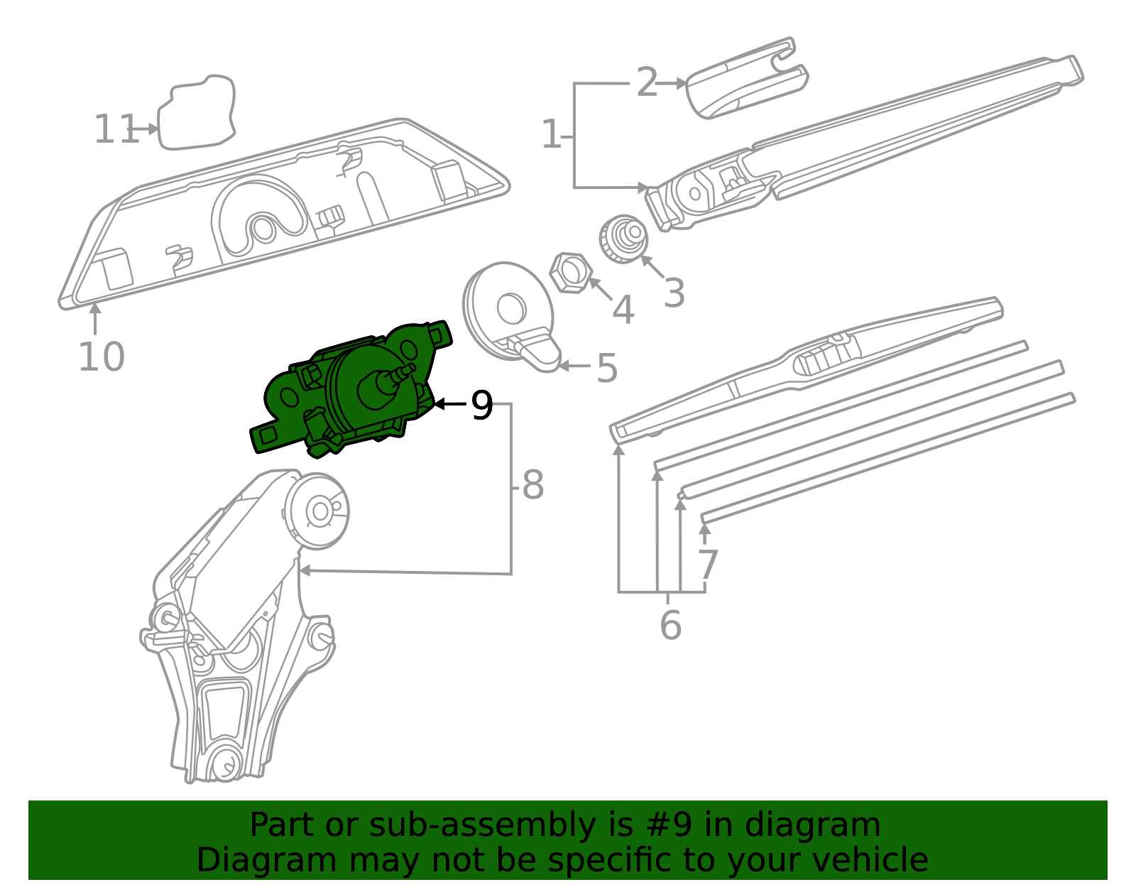 2024-2025 Toyota Land Cruiser Wiper Link 85170-60110 | Toyota