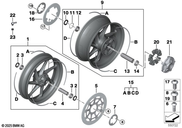 36317108158 - Design: Rim Carbon Front - 3.5X17 (tape) for BMW-Motorrad Image image