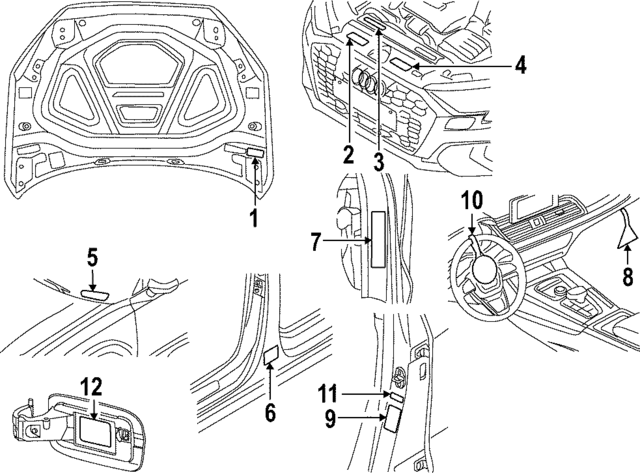 8V0010504AN - Body: Emission Label for Audi Image