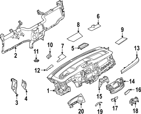 Instrument Panel Components for 2025 Ford E-Transit #0
