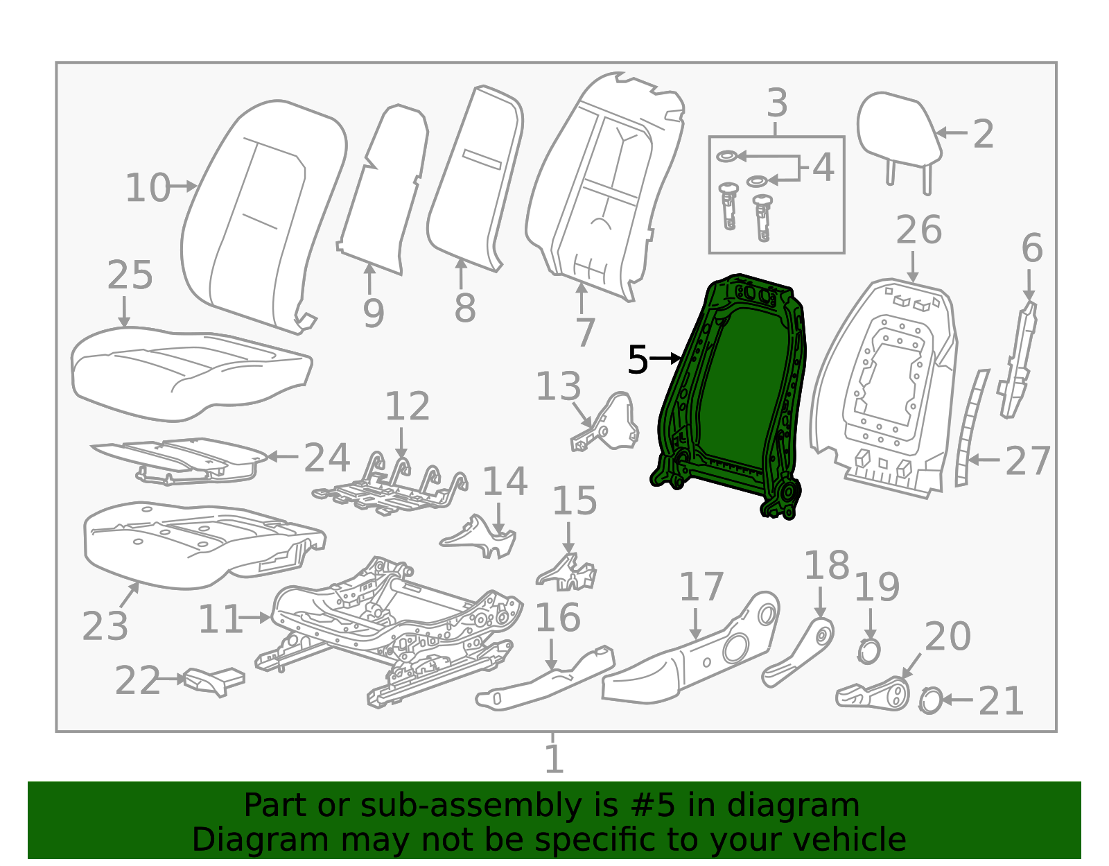 Seat Back Frame - Factory Structure & Support 13526519 | AutoNation Parts