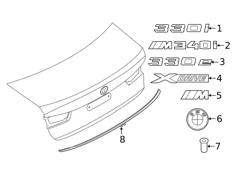 Exterior Trim - Trunk for 2024 BMW 330e xDrive #0