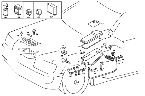 Fuse Box and Relay for 1986 Mercedes-Benz 190E #1