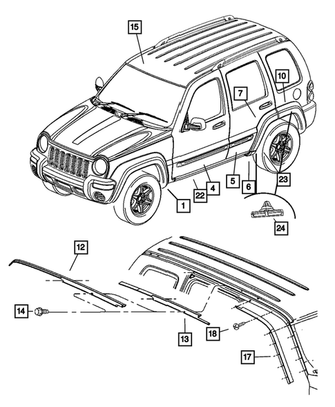 Moldings and Ornamentation for 2002 Jeep Liberty #0