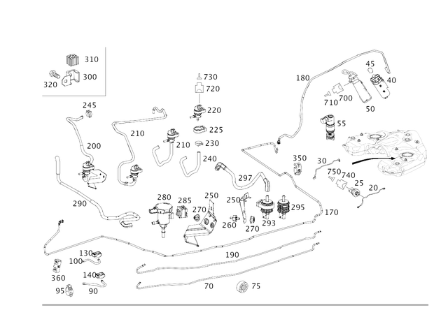 2514704764 - Fuel System: Line for Mercedes-Benz: R320, R350 Image image