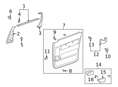 Interior Trim - Side Door for 1999 Toyota Sienna #0