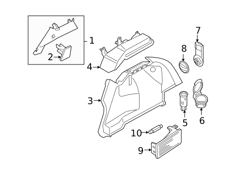 Interior Trim - Quarter Panels for 2008 Saturn Astra #1