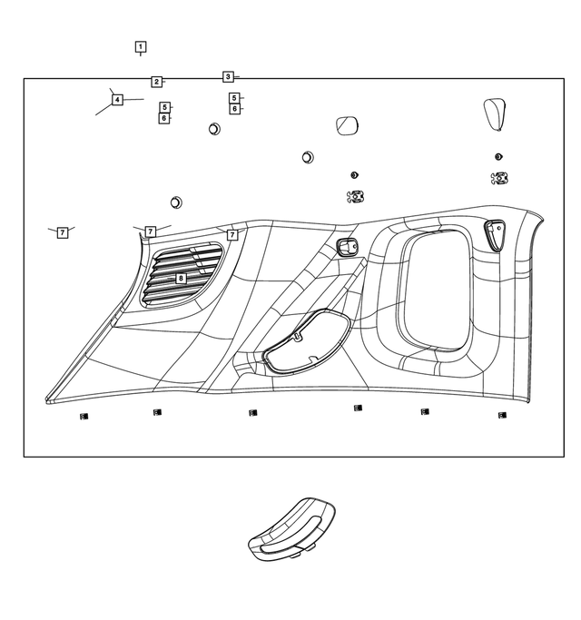 5US23DX9AD - Interior Trim: Quarter Trim Panel for Mopar Image