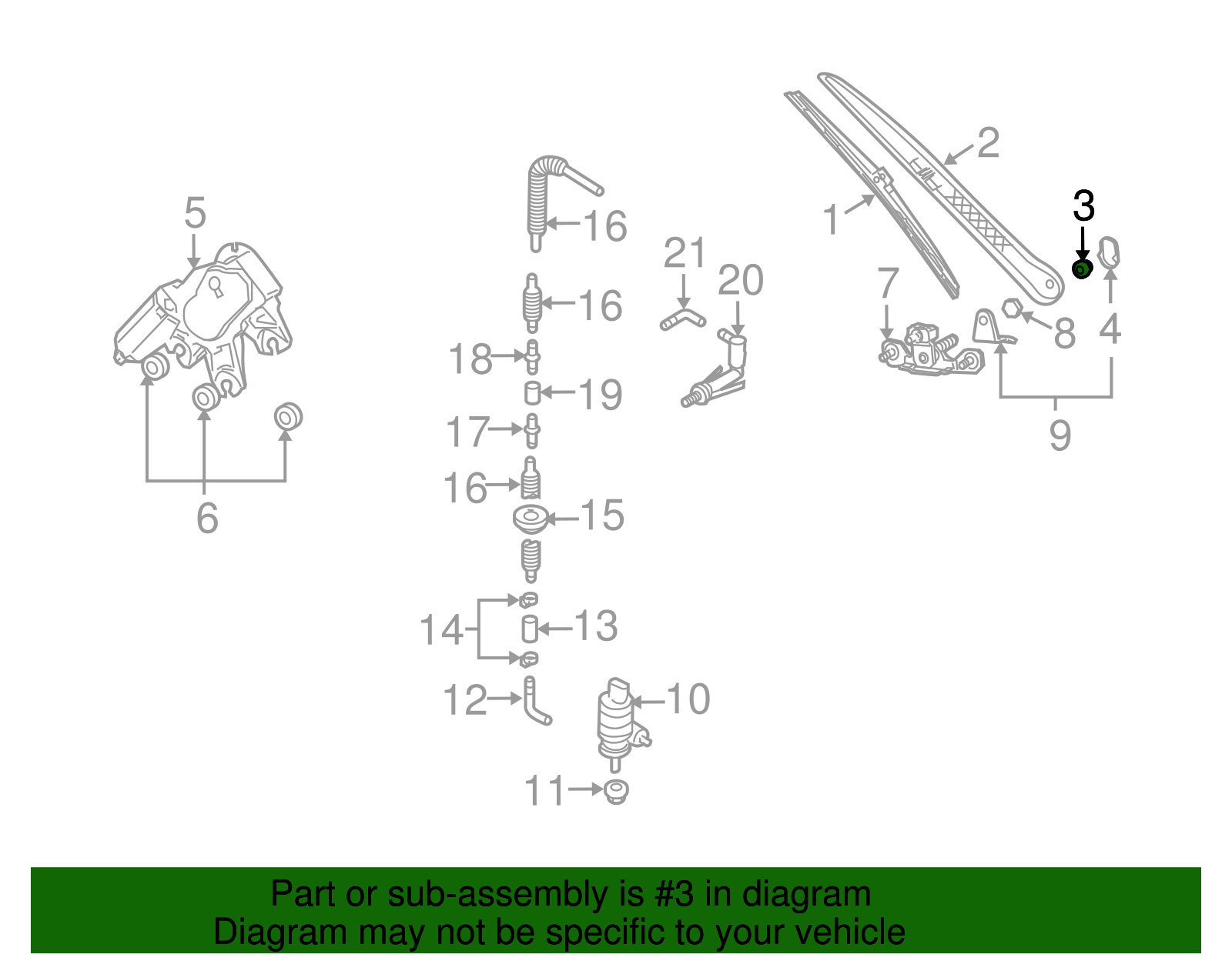 Wiper Arm Nut - Porsche (N-011-008-40)
